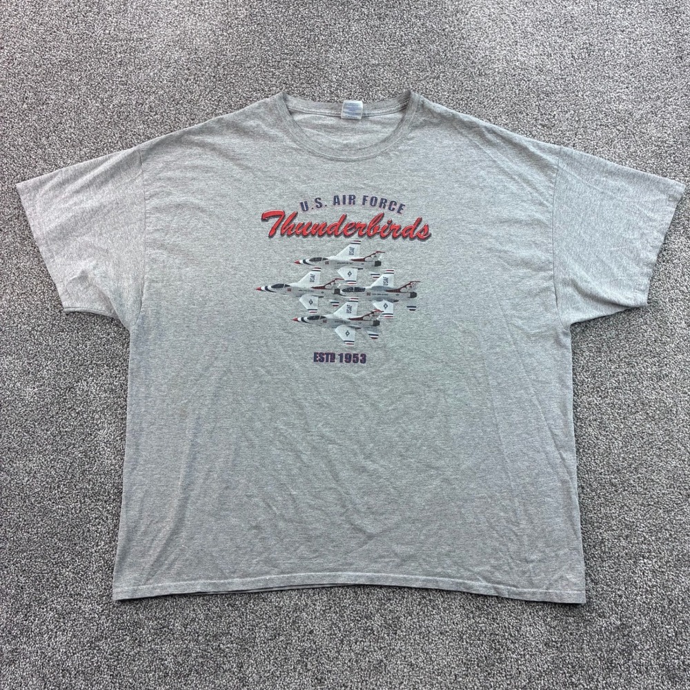 Vintage US Air Force‎ Thunderbirds Shirt Mens 3XL Gray Military Plane Airplane